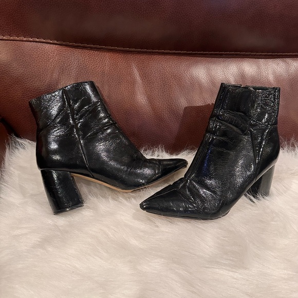 Velvet Ankle Boots in Mustard Yellow - Picture 12 of 16